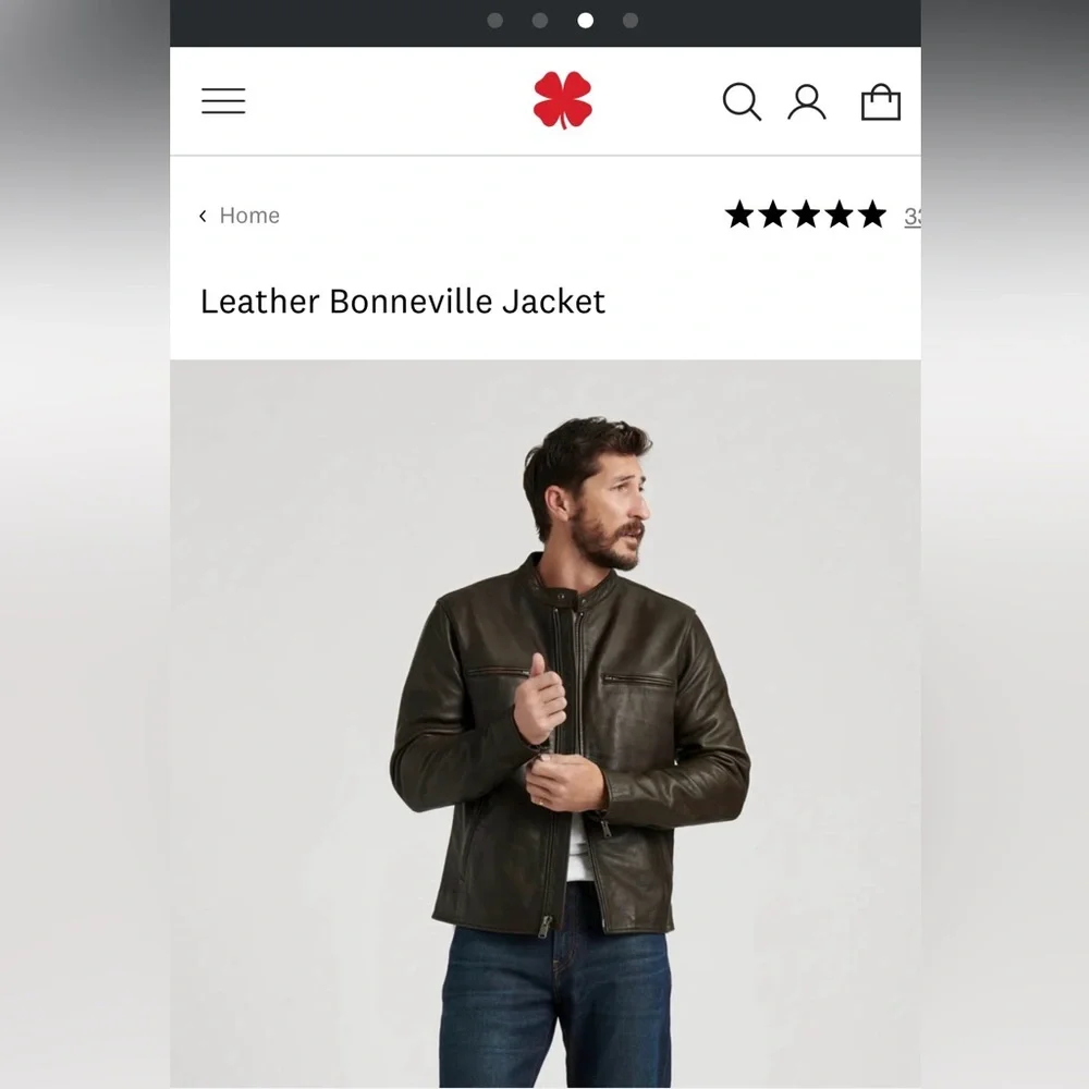 Lucky Brand Bonneville Dark Brown Leather Jacket - Picture 3 of 3